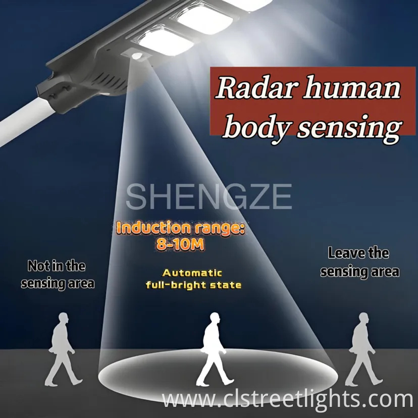 60W/80W/120W 150 Solar Energy Saving Lighting Motion Sensor Flood Lamp All in One Garden Road Outdoor Powered LED Solar Street Light